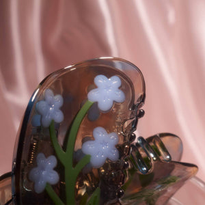 Winona Irene Forget-Me-Not Claw | Cellulose acetate hair claw with flowers | The Lake