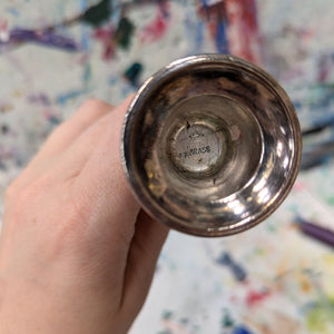 Brass Silver Plated Candlestick set of 2