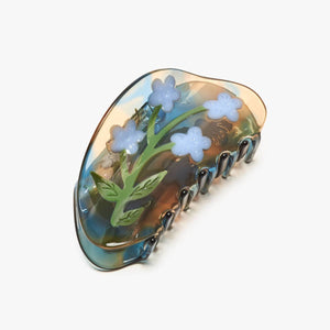 Winona Irene Forget-Me-Not Claw | Cellulose acetate hair claw with flowers | The Lake