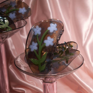 Winona Irene Forget-Me-Not Claw | Cellulose acetate hair claw with flowers | The Lake