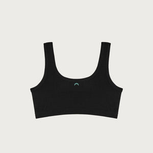 Mineral Sporty Bralette TENCEL™ in black back | Huha Undies | The Lake