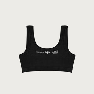 Mineral Sporty Bralette TENCEL™ in black inside back | Huha Undies | The Lake