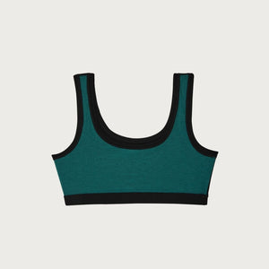 Mineral Sporty Bralette TENCEL™ in black inside front zinc linning | Huha Undies | The Lake