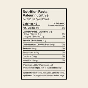 Non-Alc. Czech Pilsner Nutrition Facts | Nonny | The Lake