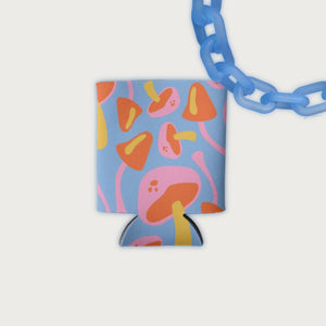 kooz Mushies with dark blue chain trendy drink koozie | The Lake