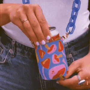 kooz Mushies with dark blue chain trendy drink koozie | The Lake