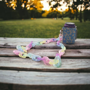 kooz Light blue flower bomb with rainbow chain trendy drink koozie | The Lake