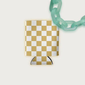 kooz orange checkered with green chain trendy drink koozie | The Lake