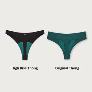 Huha Black TENCEL™ High Rise Thong with Smartcel Sensitive | The Lake