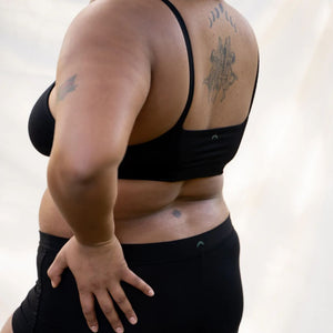 XL fit back Tata TENCEL™ Mineral Bra Lite in black | Huha Undies