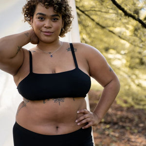 XL fit Tata TENCEL™ Mineral Bra Lite in black | Huha Undies