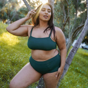 Tata TENCEL™ Mineral Bra Lite in Forest Green in XL fit | Huha Undies