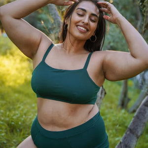 Tata TENCEL™ Mineral Bra Lite in Forest Green in XL fit | Huha Undies