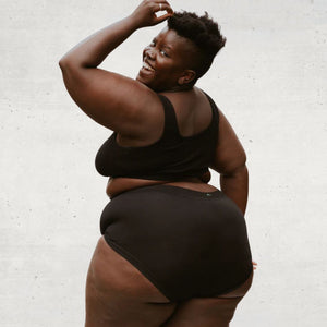 Black TENCEL™ High-Waisted Brief with Smartcel Sensitive 3XL fit | Huha Undies