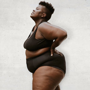 Black TENCEL™ High-Waisted Brief with Smartcel Sensitive 3XL fit | Huha Undies