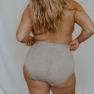 Grey TENCEL™ High-Waisted Brief XL fit back| Huha Undies