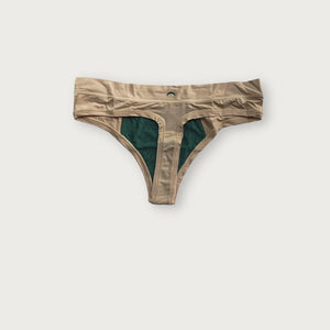 Beige TENCEL™ Thong with Smartcel Sensitive back | Huha Undies