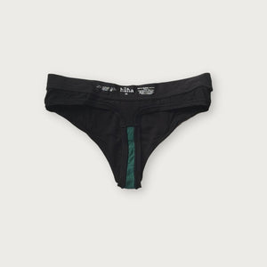 Black TENCEL™ Thong with Smartcel Sensitive inside-back | Huha Undies
