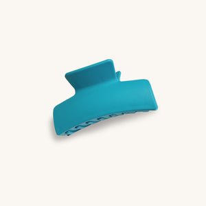 Teal rectangle hair clip