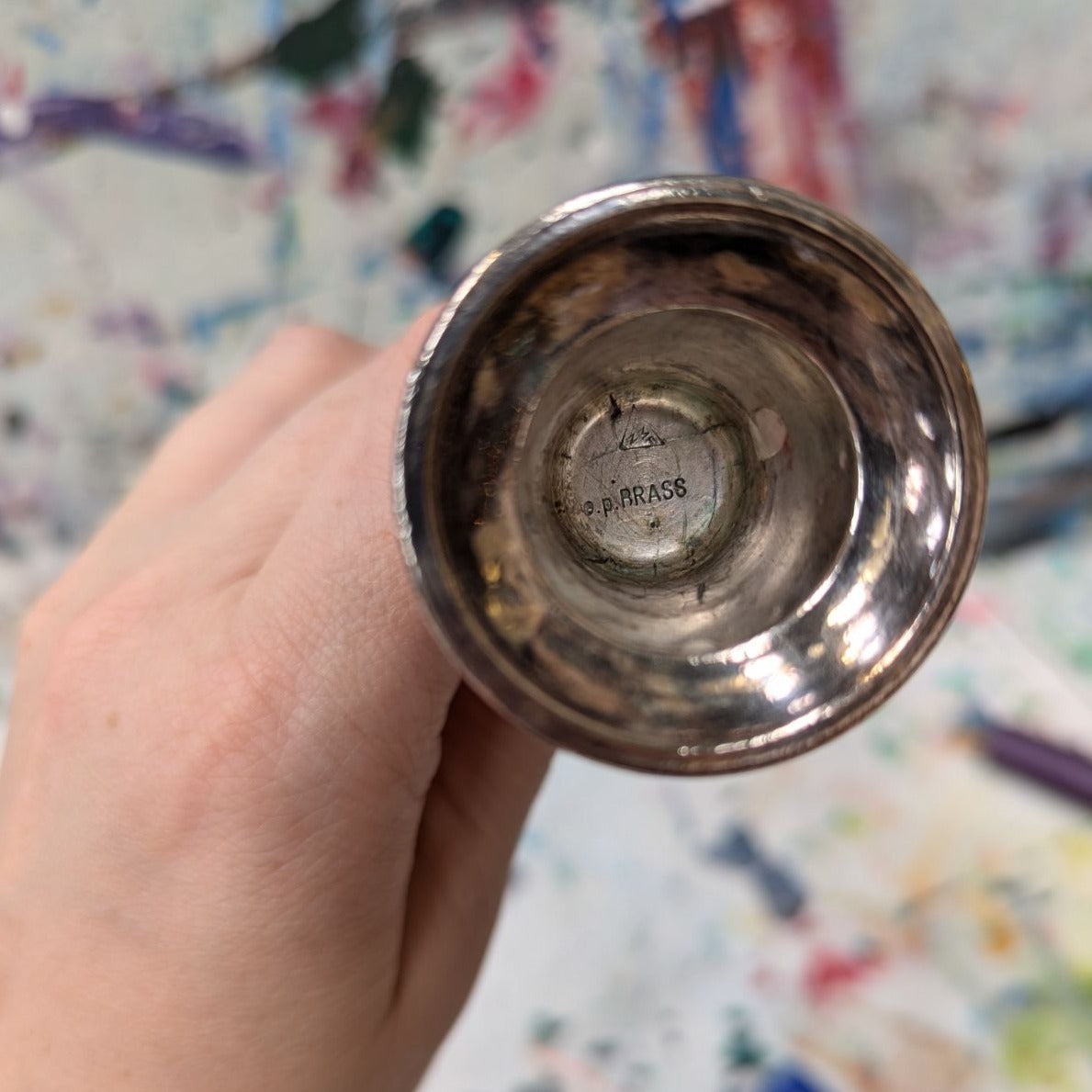 Brass Silver Plated Candlestick set of 2