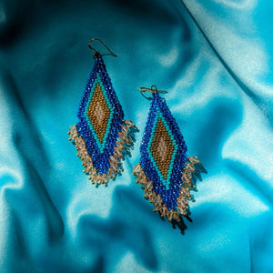Blue Blossom Large BAASHKAABIGWANII earrings