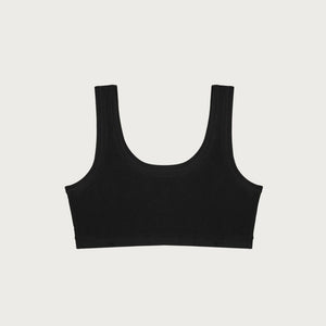 Mineral Sporty Bralette TENCEL™ in black Front | Huha Undies | The Lake