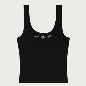 Mineral Sporty Crop Tank TENCEL™ in black Front | Huha Undies | The Lake
