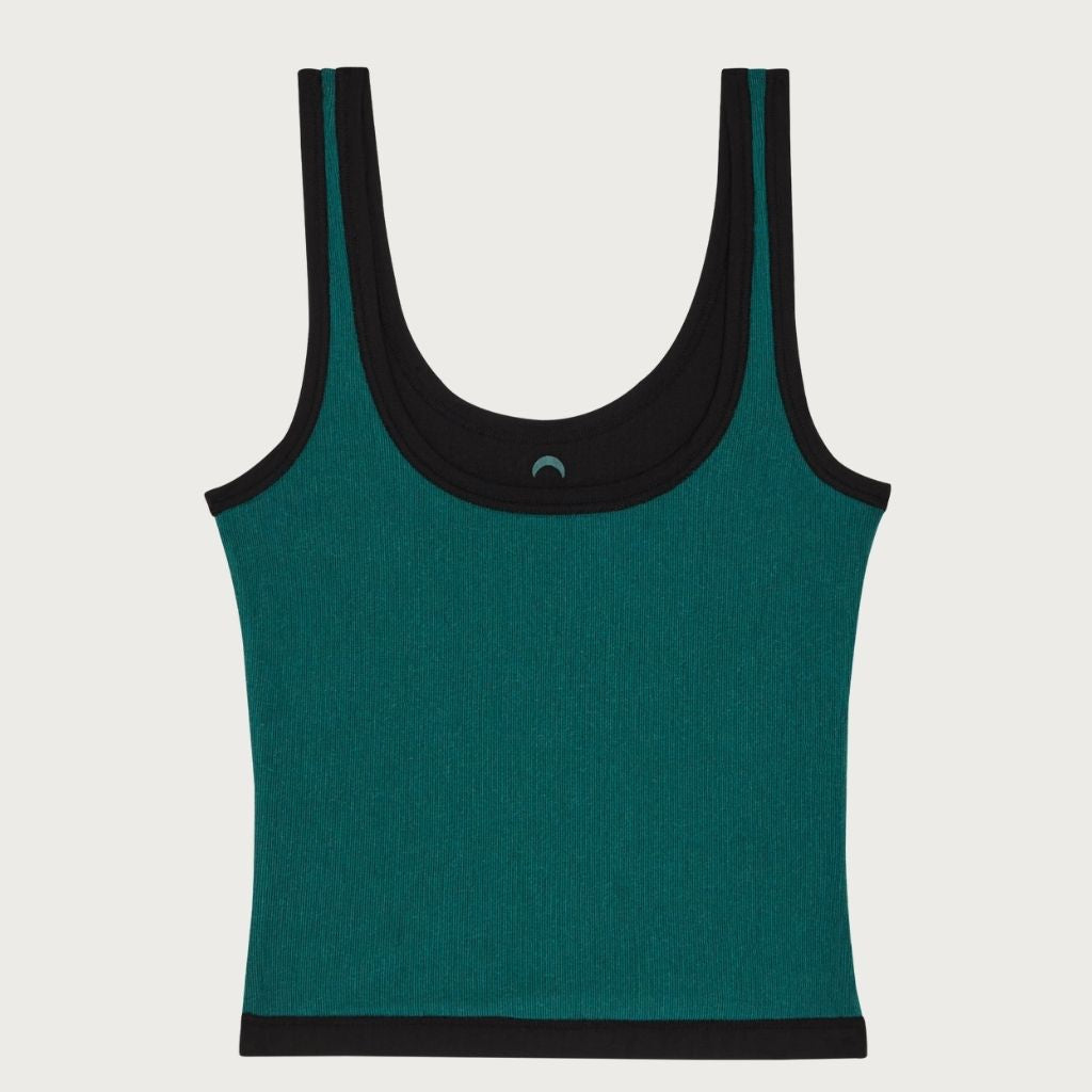 Mineral Sporty Crop Tank TENCEL™ in black inside front zinc lining | Huha Undies | The Lake