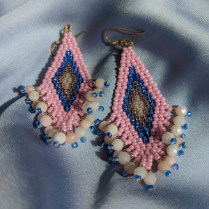 Pink BAASHKAABIGWANII earrings | Commanda Collective | The Lake