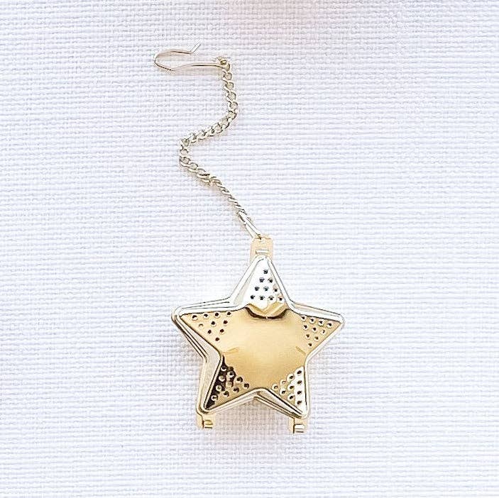 Food-safe stainless steel Gold Star Tea Infuser | The Lake