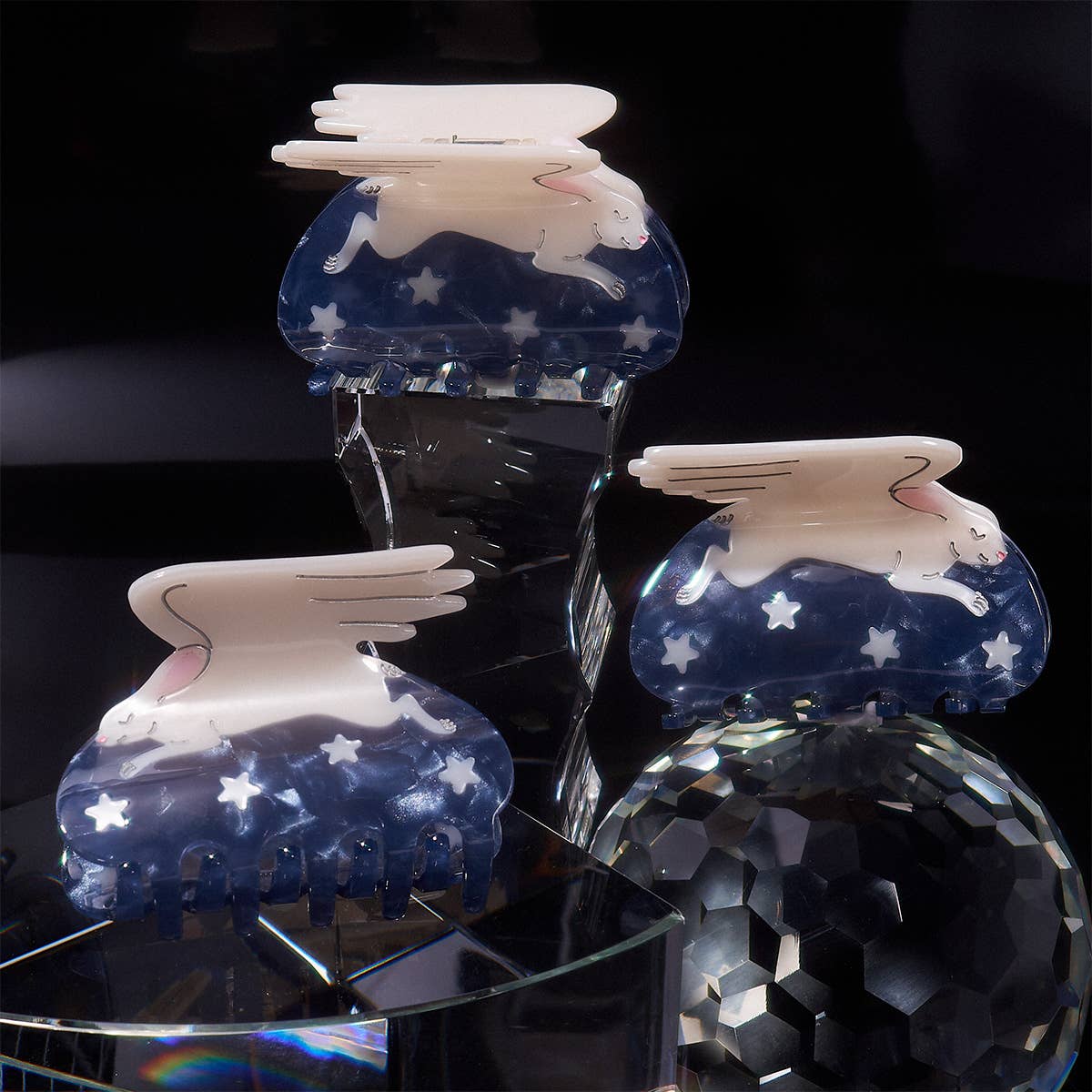 Winona Irene Lepus Claw | Clear blue cellulose acetate hair claw | The Lake