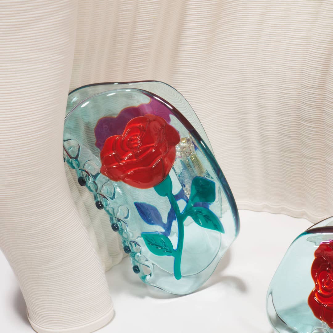 Winona Irene Red Rose Hair Claw blue crystal-clear acetate | The Lake