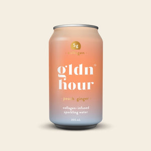gldn hour Peach ginger | collagen-infused sparkling water | The Lake