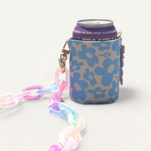 kooz Light blue flower bomb with rainbow chain trendy drink koozie | The Lake