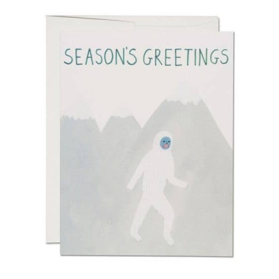 Holiday Yeti holiday greeting card | Red Cap Cards | The Lake