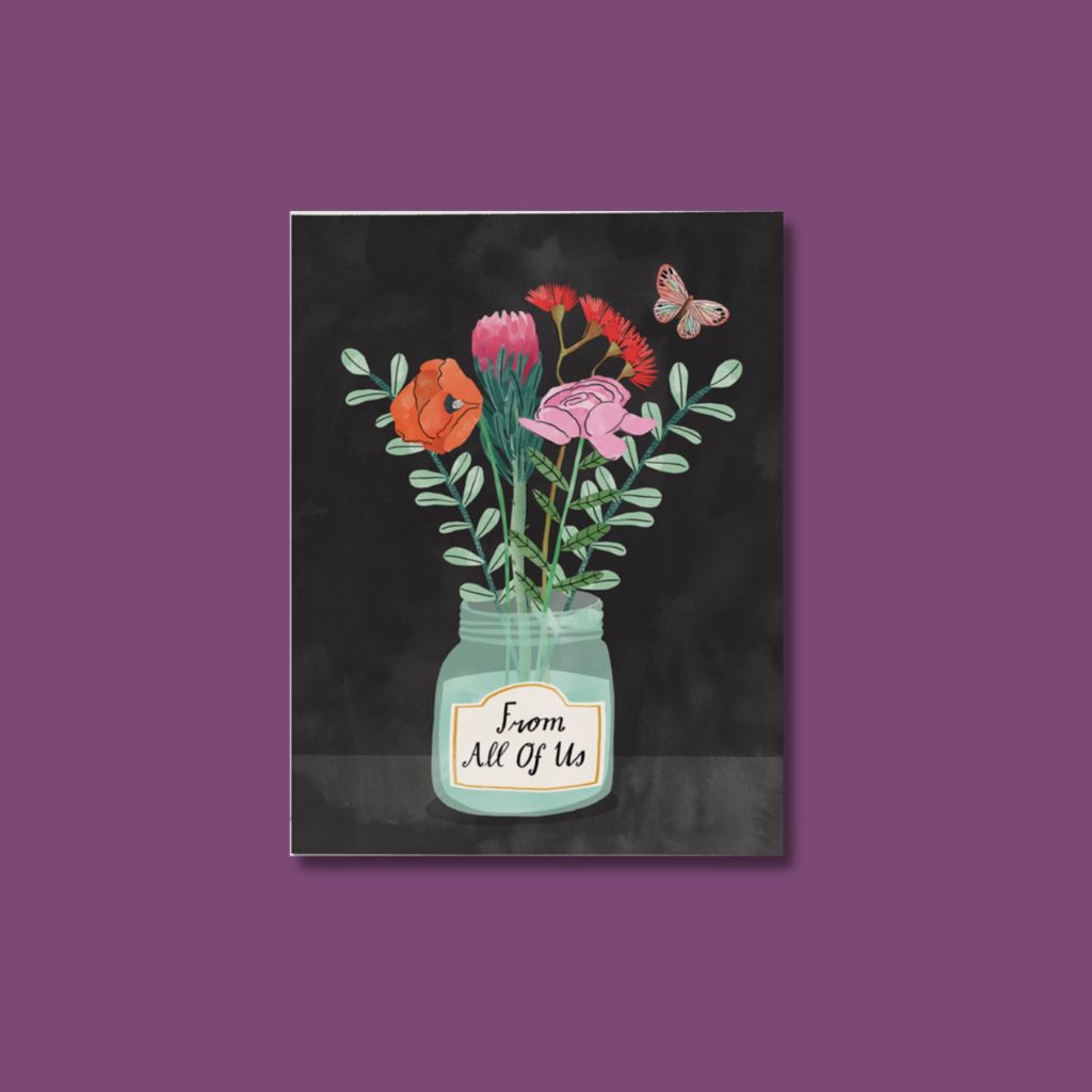 Flowers from Us Encouragement Card | Red Cap Cards | The Lake