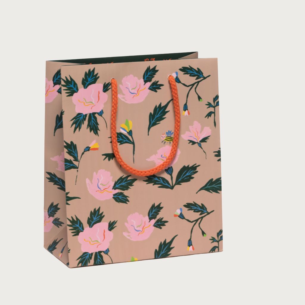 Sac cadeau roses arc-en-ciel