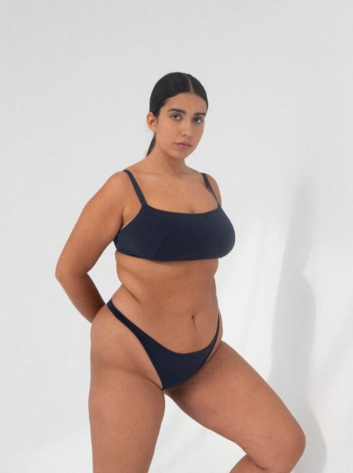 Nude Label organic cotton bandeau bra in Midnight Blue - The Lake