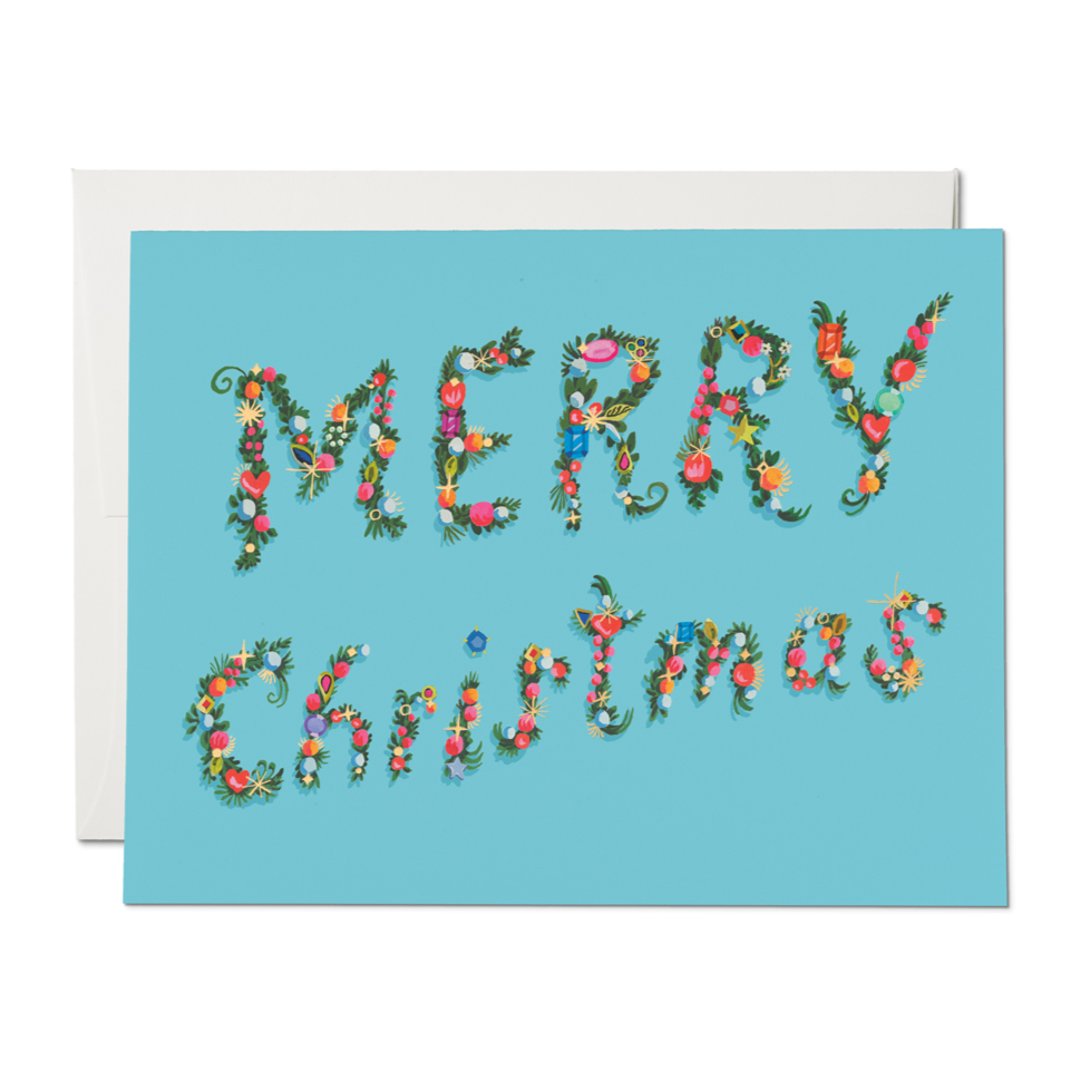 Christmas Baubles Christmas greeting card | Red Cap Cards | The Lake