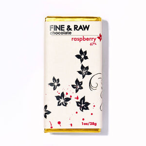 Artisanal Raspberry 1oz Chocolate Bar | FINE & RAW | The Lake
